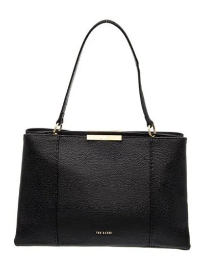 Pre-owned Ted Baker Leather Shoulder Bag In Black