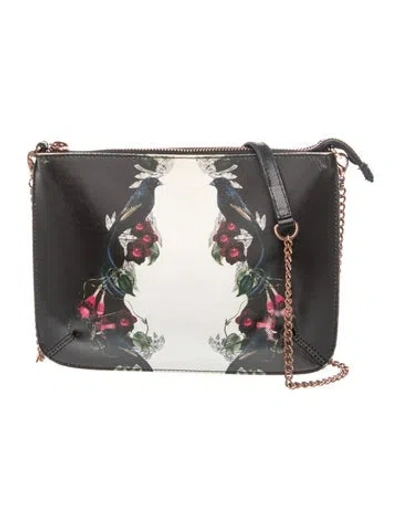 Pre-owned Ted Baker Leather Shoulder Bag In Black