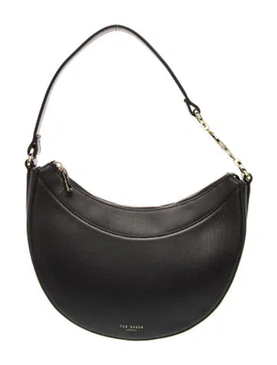 Pre-owned Ted Baker Leather Shoulder Bag In Black