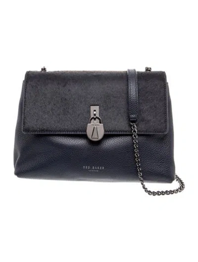 Pre-owned Ted Baker Leather Shoulder Bag In Blue