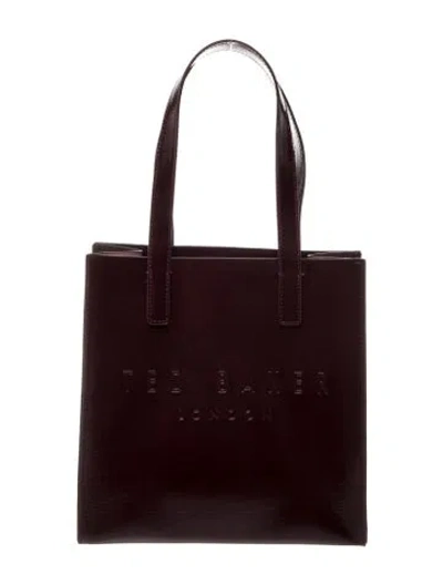 Pre-owned Ted Baker Leather Shoulder Bag In Burgundy