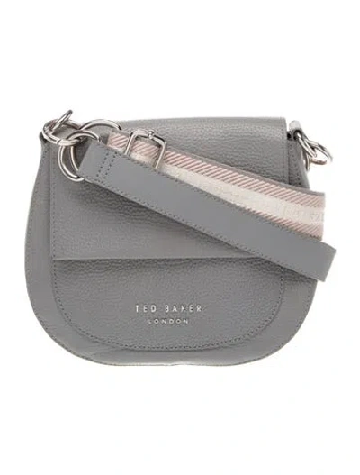 Pre-owned Ted Baker Leather Shoulder Bag In Gray