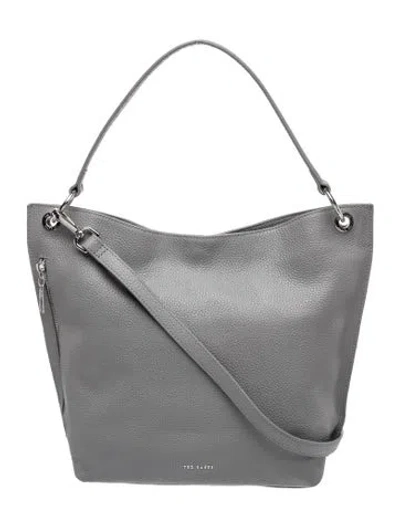 Pre-owned Ted Baker Leather Shoulder Bag In Gray