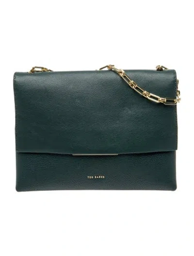 Pre-owned Ted Baker Leather Shoulder Bag In Green