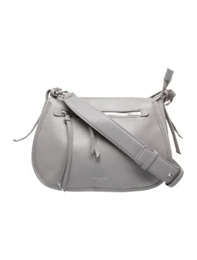 Pre-owned Ted Baker Leather Shoulder Bag In Grey