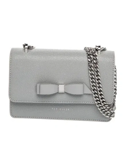 Pre-owned Ted Baker Leather Shoulder Bag In Grey