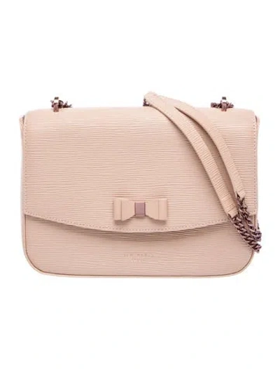Pre-owned Ted Baker Leather Shoulder Bag In Neutral