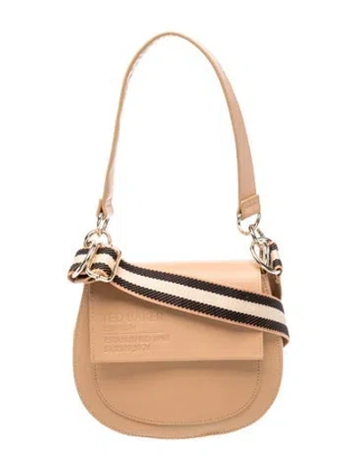 Pre-owned Ted Baker Leather Shoulder Bag In Neutral