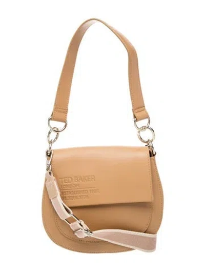 Pre-owned Ted Baker Leather Shoulder Bag In Neutrals