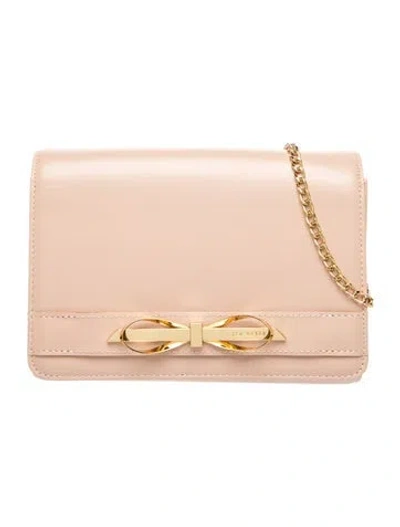 Pre-owned Ted Baker Leather Shoulder Bag In Neutrals