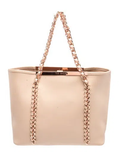 Pre-owned Ted Baker Leather Shoulder Bag In Neutrals
