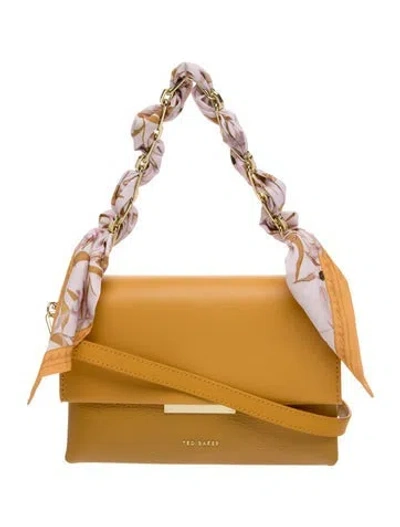 Pre-owned Ted Baker Leather Shoulder Bag In Yellow
