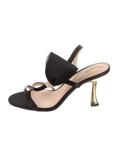 Pre-owned Ted Baker Leather Slingback Sandals In Black