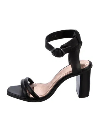 Pre-owned Ted Baker Leather Slingback Sandals In Black