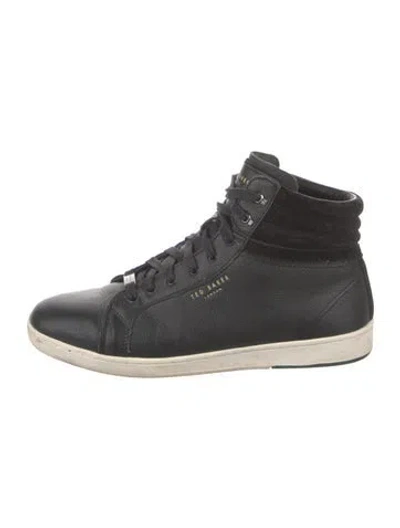 Pre-owned Ted Baker Leather Sneakers In Black