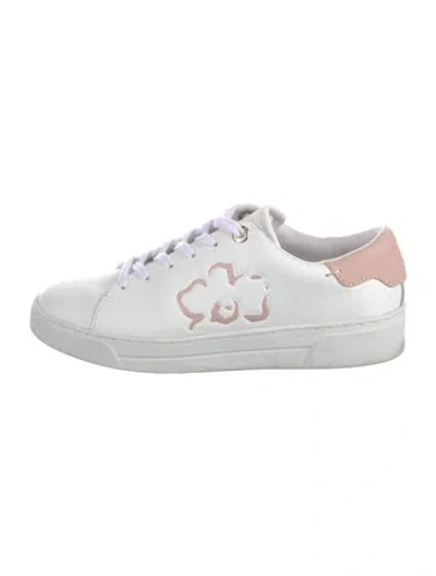 Pre-owned Ted Baker Leather Sneakers In White