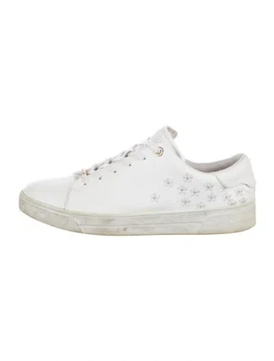 Pre-owned Ted Baker Leather Sneakers In White