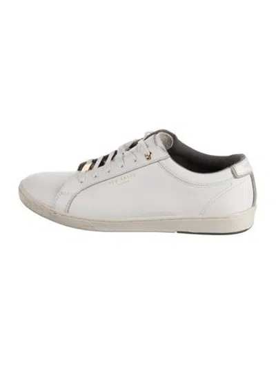 Pre-owned Ted Baker Leather Sneakers In White