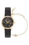 Ted Baker Leather Strap Watch & Star Bracelet Set, 36mm