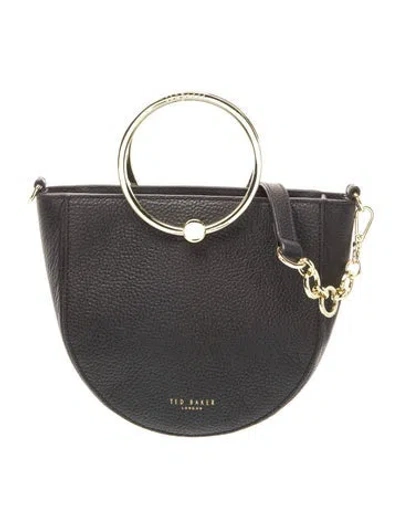 Pre-owned Ted Baker Leather Top Handle Bag In Black