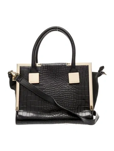 Pre-owned Ted Baker Leather Top Handle Bag In Black