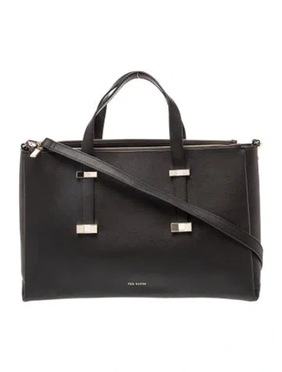 Pre-owned Ted Baker Leather Top Handle Bag In Black