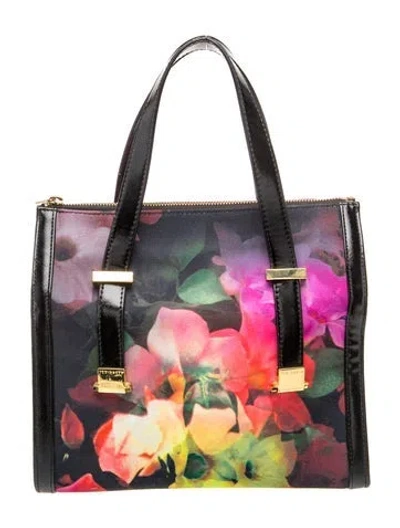 Pre-owned Ted Baker Leather Top Handle Bag In Black