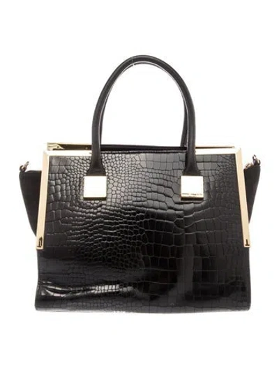 Pre-owned Ted Baker Leather Top Handle Bag In Black