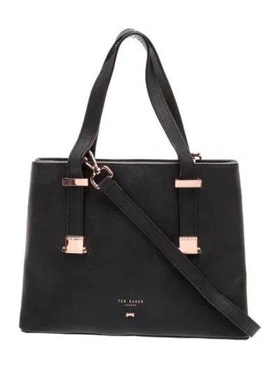 Pre-owned Ted Baker Leather Top Handle Bag In Black