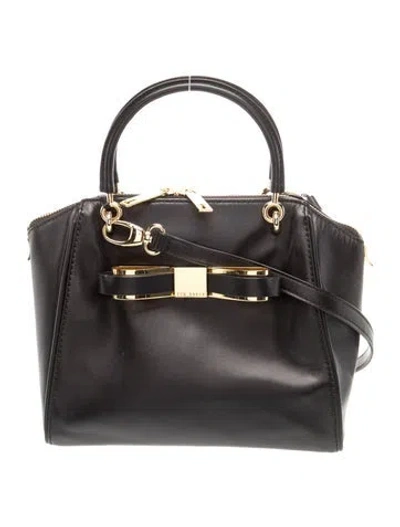 Pre-owned Ted Baker Leather Top Handle Bag In Black