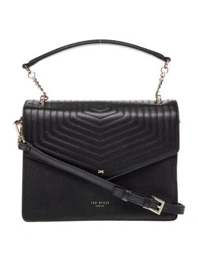 Pre-owned Ted Baker Leather Top Handle Bag In Black