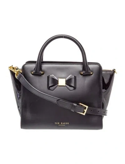 Pre-owned Ted Baker Leather Top Handle Bag In Black