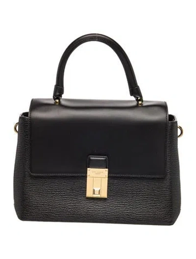 Pre-owned Ted Baker Leather Top Handle Bag In Black