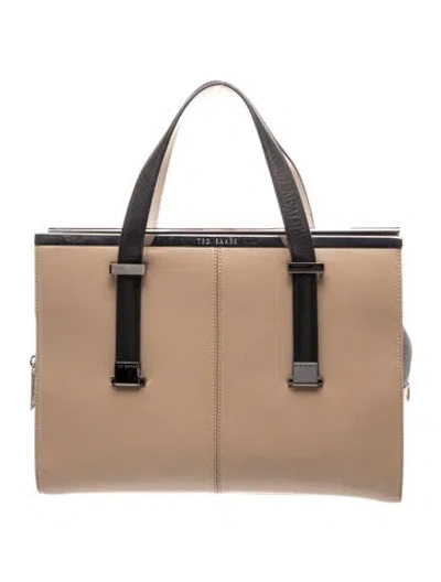 Pre-owned Ted Baker Leather Top Handle Bag In Black/neutrals