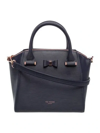 Pre-owned Ted Baker Leather Top Handle Bag In Blue