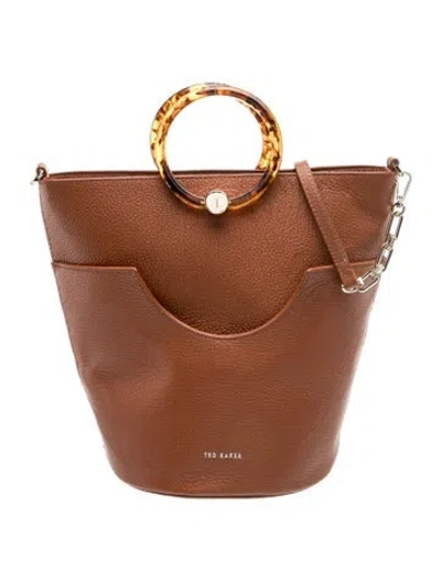Pre-owned Ted Baker Leather Top Handle Bag In Brown