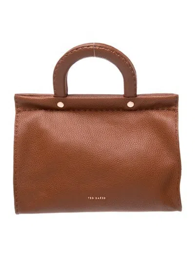Pre-owned Ted Baker Leather Top Handle Bag In Brown