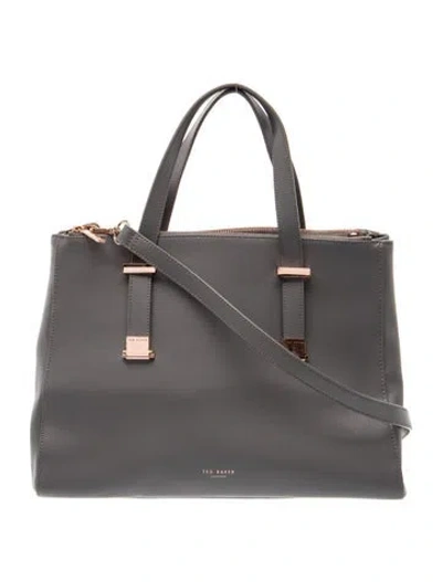 Pre-owned Ted Baker Leather Top Handle Bag In Grey