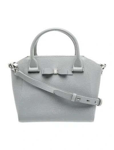 Pre-owned Ted Baker Leather Top Handle Bag In Grey