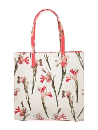 Pre-owned Ted Baker Leather Top Handle Bag In Neutral