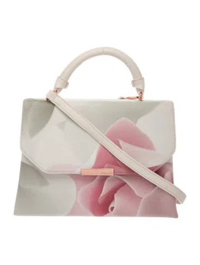Pre-owned Ted Baker Leather Top Handle Bag In Neutral