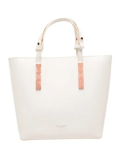 Pre-owned Ted Baker Leather Top Handle Bag In Neutrals