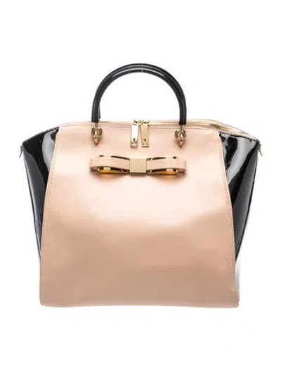 Pre-owned Ted Baker Leather Top Handle Bag In Neutrals