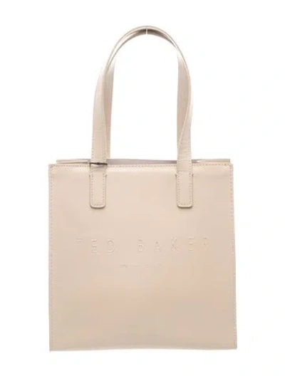 Pre-owned Ted Baker Leather Top Handle Bag In Neutrals
