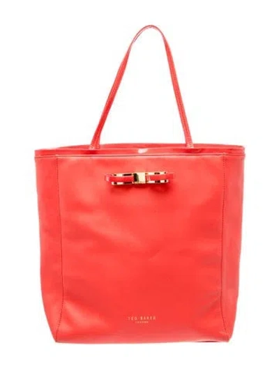 Pre-owned Ted Baker Leather Top Handle Bag In Red
