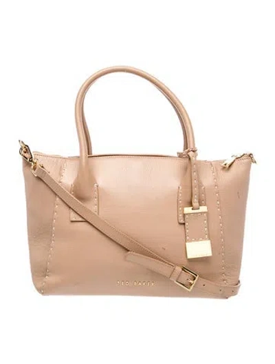 Pre-owned Ted Baker Leather Tote In Neutral