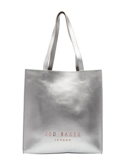 Pre-owned Ted Baker Leather Tote In Silver