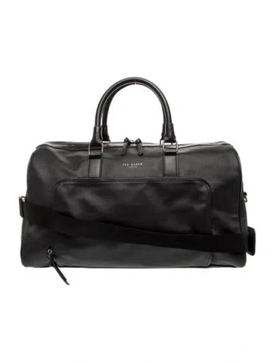 Pre-owned Ted Baker Leather Weekender Bag In Black