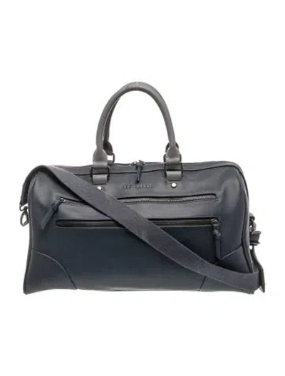 Pre-owned Ted Baker Leather Weekender Bag In Grey