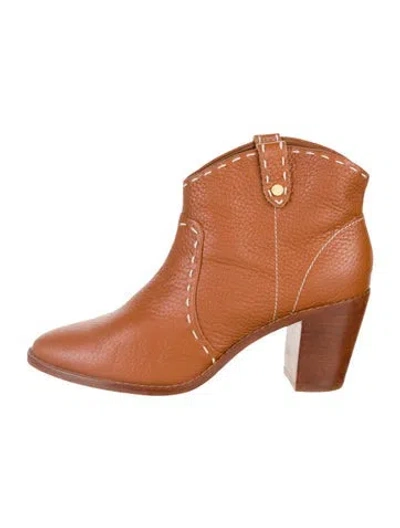 Pre-owned Ted Baker Leather Western Boots In Brown